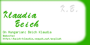 klaudia beich business card